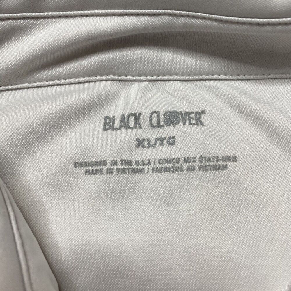 BLACK CLOVER Live Lucky Pale Gray Golf Polo Shirt SIze XL Mens Logo - Picture 5 of 8